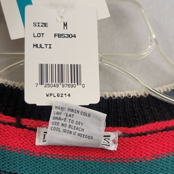 I.C. Isaacs 1990s Sweater Vest Medium Button Down Knit Fair Isle Deadstock New - Picture 6 of 9